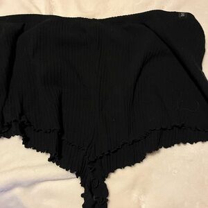 Savage X Fenty Black Ribbed Pajama Shorts